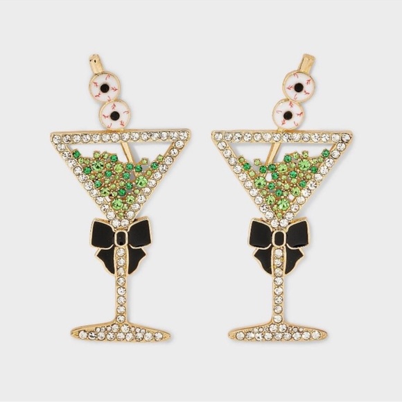 🎉6 for $30🎉 SUGARFIX by BaubleBar Green and Black Martini Earrings - Picture 2 of 5